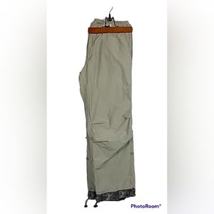 Hiking cargo pants with decorative Asian trim size small